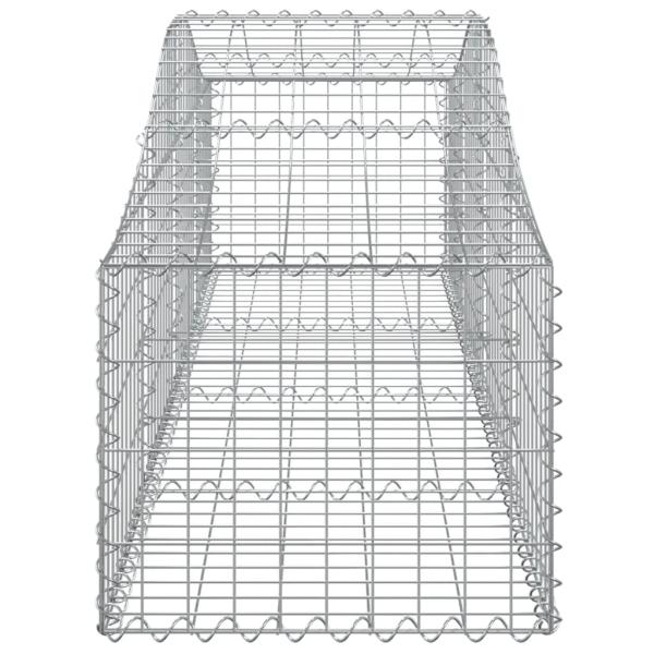 Gabionen mit Hochbogen 10 Stk. 200x50x40/60 cm Verzinktes Eisen