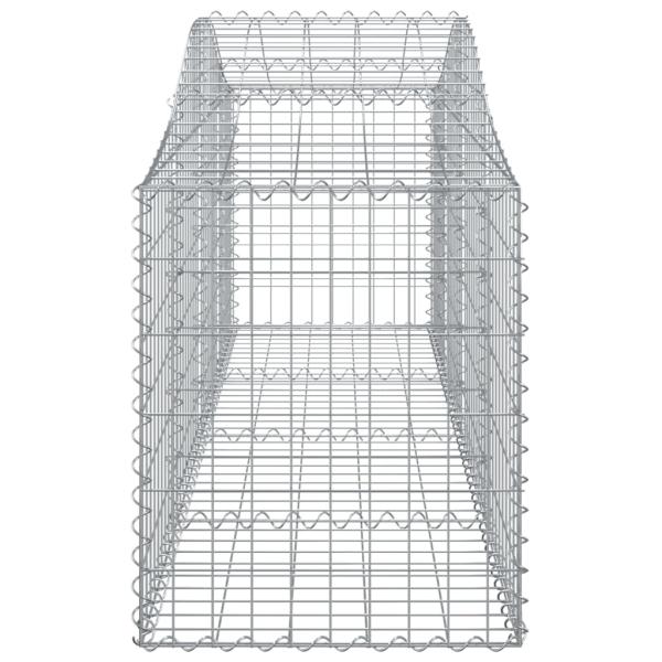 Gabionen mit Hochbogen 5 Stk. 200x50x60/80 cm Verzinktes Eisen