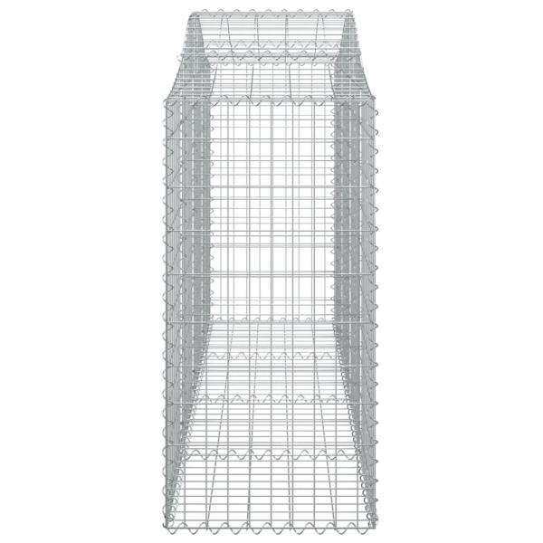 Gabionen mit Hochbogen 3 Stk. 200x50x120/140cm Verzinktes Eisen