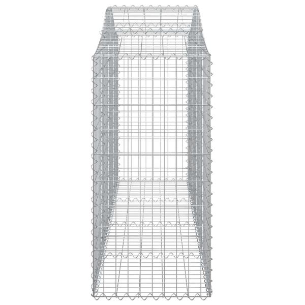 Gabionen mit Hochbogen 10Stk. 200x50x120/140cm Verzinktes Eisen