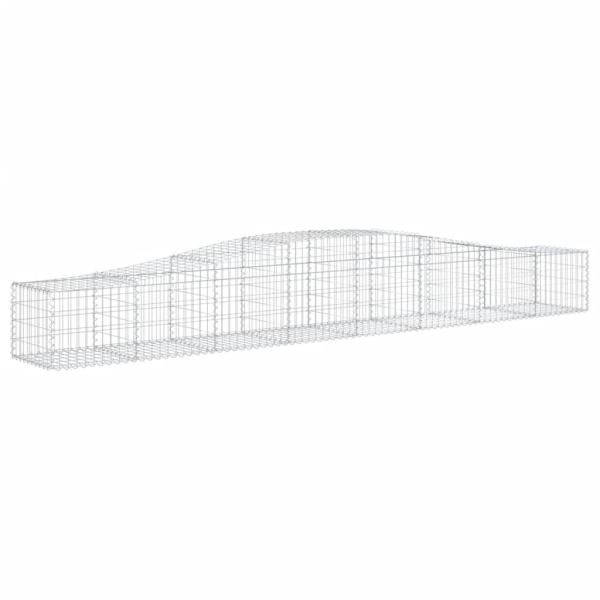 Gabionen mit Hochbogen 9 Stk. 400x50x40/60cm Verzinktes Eisen