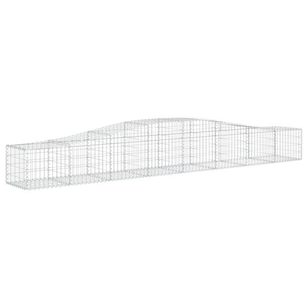 Gabionen mit Hochbogen 15 Stk. 400x50x40/60cm Verzinktes Eisen