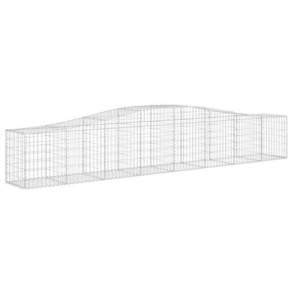 Gabionen mit Hochbogen 2 Stk. 400x50x60/80 cm Verzinktes Eisen