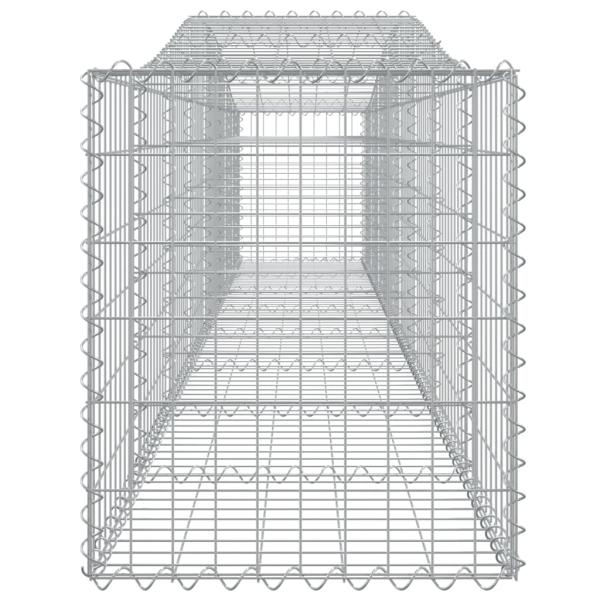 Gabionen mit Hochbogen 2 Stk. 400x50x60/80 cm Verzinktes Eisen