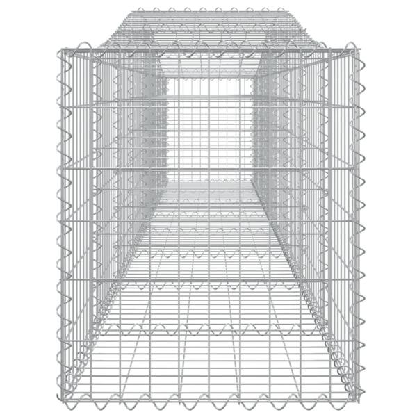 Gabionen mit Hochbogen 15 Stk. 400x50x60/80cm Verzinktes Eisen