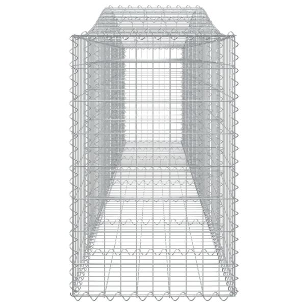 Gabionen mit Hochbogen 4 Stk. 400x50x80/100cm Verzinktes Eisen