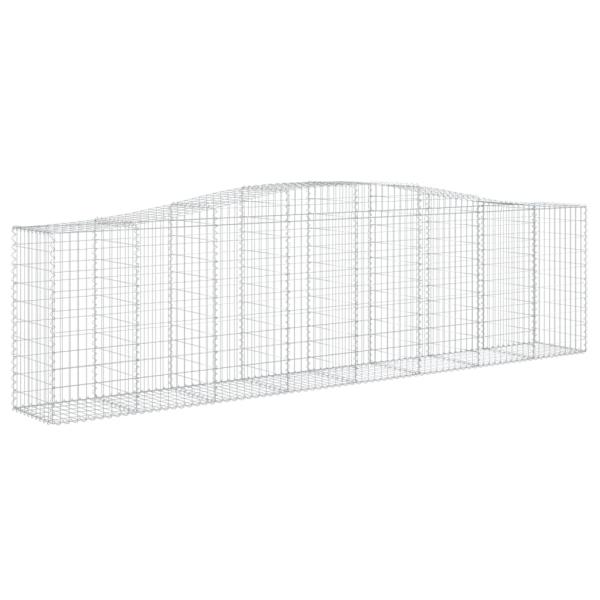 Gabionen mit Hochbogen 10 Stk 400x50x100/120cm Verzinktes Eisen