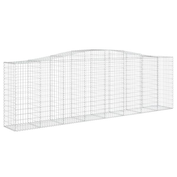 Gabionen mit Hochbogen 5 Stk. 400x50x120/140cm Verzinktes Eisen