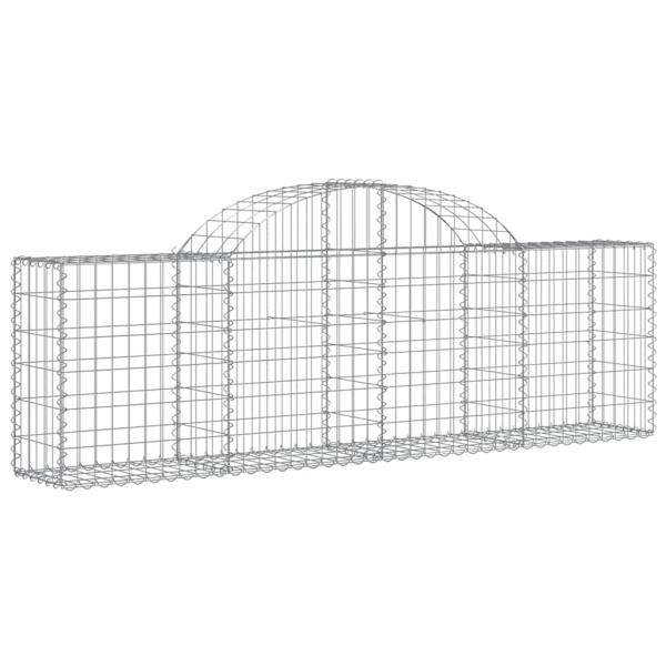 Gabionen mit Hochbogen 3 Stk. 200x30x60/80 cm Verzinktes Eisen
