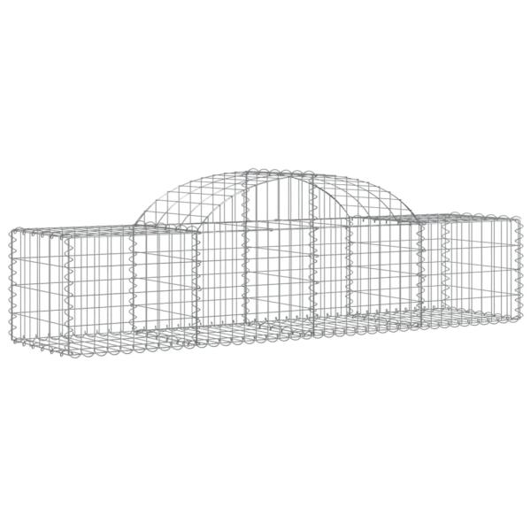 Gabionen mit Hochbogen 6 Stk. 200x50x40/60 cm Verzinktes Eisen