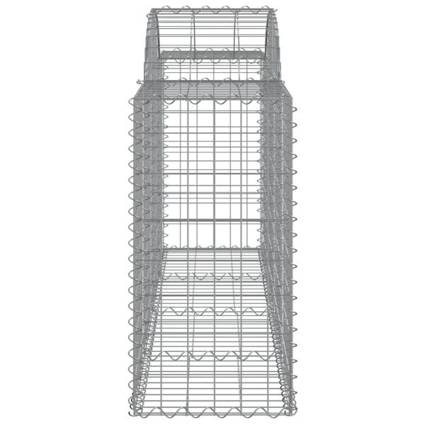 Gabionen mit Hochbogen 14 Stk. 200x50x80/100cm Verzinktes Eisen