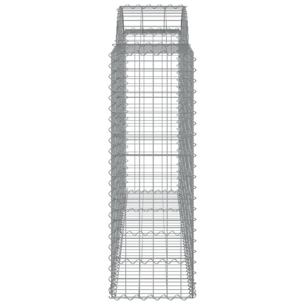 Gabionen mit Hochbogen 12Stk. 200x50x120/140cm Verzinktes Eisen