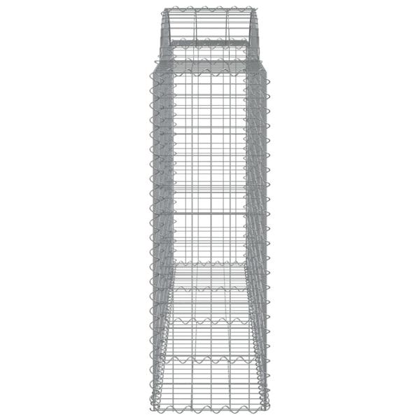 Gabionen mit Hochbogen 14Stk. 200x50x120/140cm Verzinktes Eisen