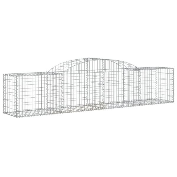 Gabionen mit Hochbogen 25 Stk. 300x50x60/80 cm Verzinktes Eisen
