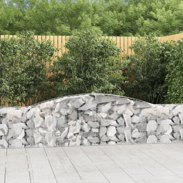 ARDEBO.de - Gabionen mit Hochbogen 3 Stk. 400x30x60/80 cm Verzinktes Eisen