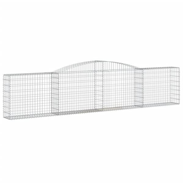 Gabionen mit Hochbogen 15 Stk. 400x30x80/100cm Verzinktes Eisen