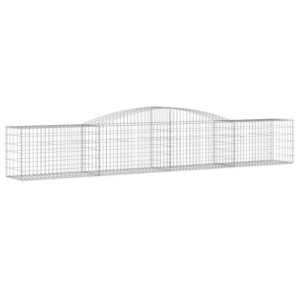 Gabionen mit Hochbogen 5 Stk. 400x50x60/80cm Verzinktes Eisen