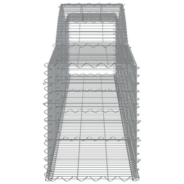 Gabionen mit Hochbogen 5 Stk. 400x50x60/80cm Verzinktes Eisen