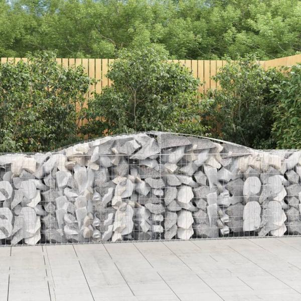 ARDEBO.de - Gabionen mit Hochbogen 5 Stk. 400x50x80/100cm Verzinktes Eisen