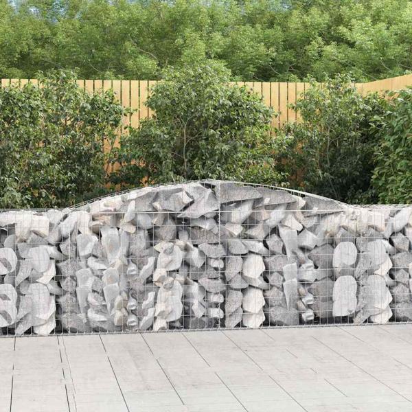 ARDEBO.de - Gabionen mit Hochbogen 15 Stk. 400x50x80/100cm Verzinktes Eisen
