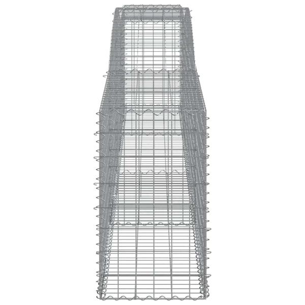 Gabionen mit Hochbogen 15 Stk. 400x50x80/100cm Verzinktes Eisen