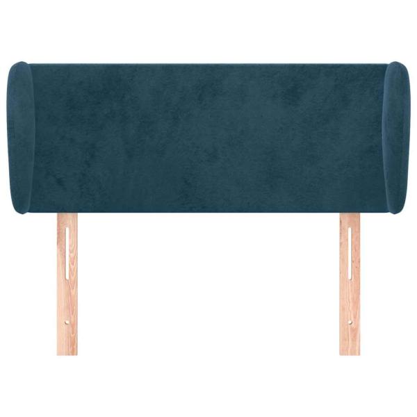 Kopfteil mit Ohren Dunkelblau 93x23x78/88 cm Samt