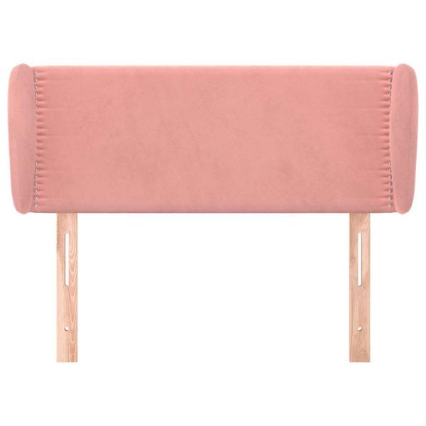 Kopfteil mit Ohren Rosa 103x23x78/88 cm Samt