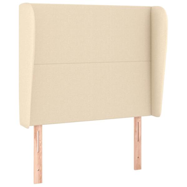 Kopfteil mit Ohren Creme 103x23x118/128 cm Stoff