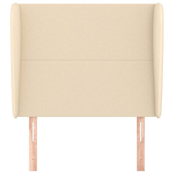 Kopfteil mit Ohren Creme 103x23x118/128 cm Stoff