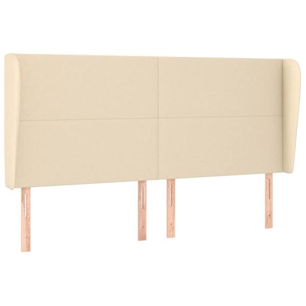 Kopfteil mit Ohren Creme 203x23x118/128 cm Stoff