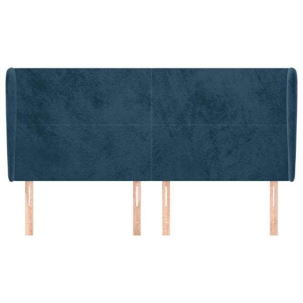 Kopfteil mit Ohren Dunkelblau 163x23x118/128 cm Samt