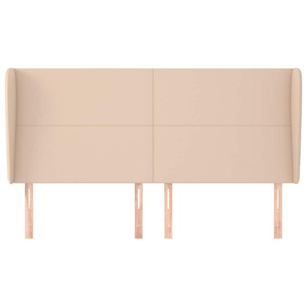Kopfteil mit Ohren Cappuccino-Braun 183x23x118/128cm Kunstleder
