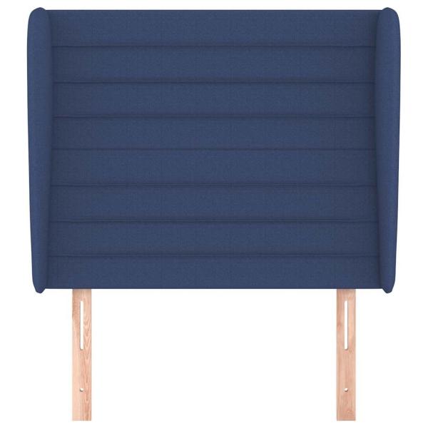 Kopfteil mit Ohren Blau 93x23x118/128 cm Stoff