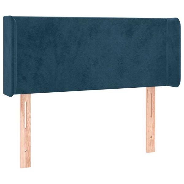 Kopfteil mit Ohren Dunkelblau 103x16x78/88 cm Samt