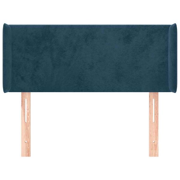 Kopfteil mit Ohren Dunkelblau 103x16x78/88 cm Samt