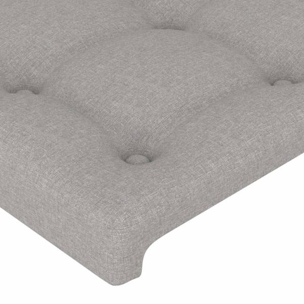 Kopfteil mit Ohren Hellgrau 163x16x78/88 cm Stoff