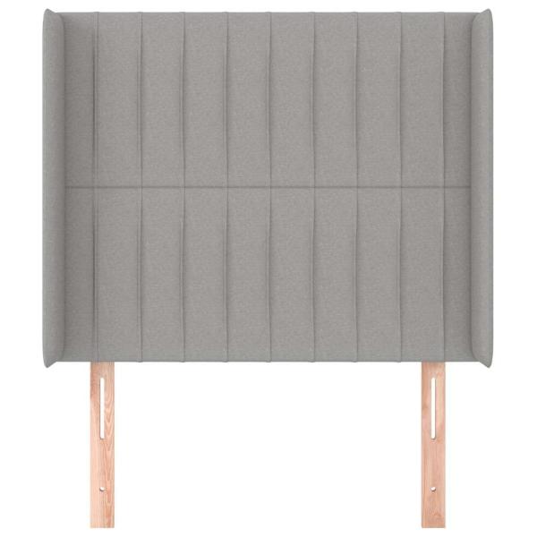 Kopfteil mit Ohren Hellgrau 83x16x118/128 cm Stoff