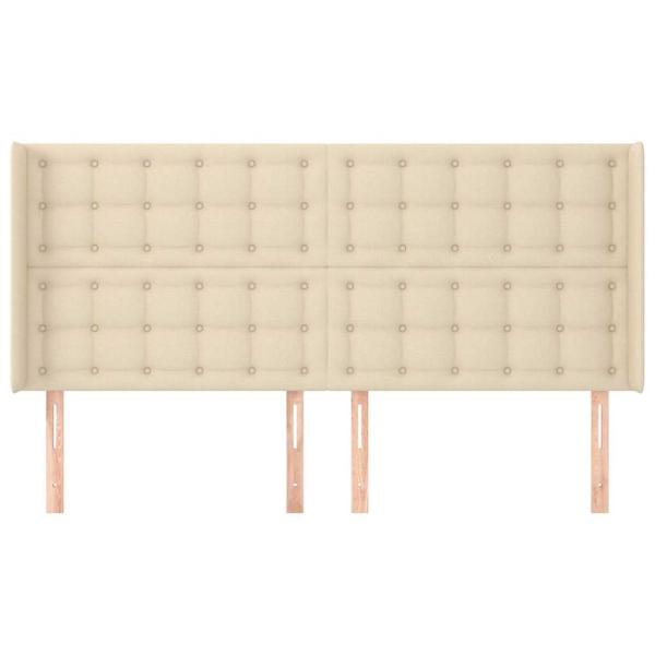 Kopfteil mit Ohren Creme 203x16x118/128 cm Stoff