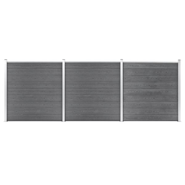 ARDEBO.de - Gartenzaun WPC 526x186 cm Grau