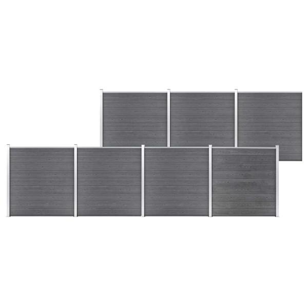 ARDEBO.de - Gartenzaun WPC 1218x186 cm Grau