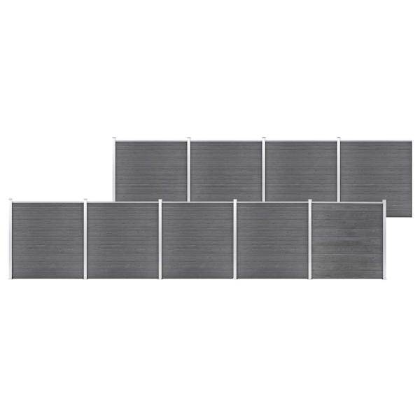 ARDEBO.de - Gartenzaun WPC 1564x186 cm Grau