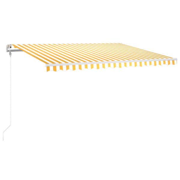 Automatische Markise mit LED Windsensor 400x300 cm Gelb/Weiß