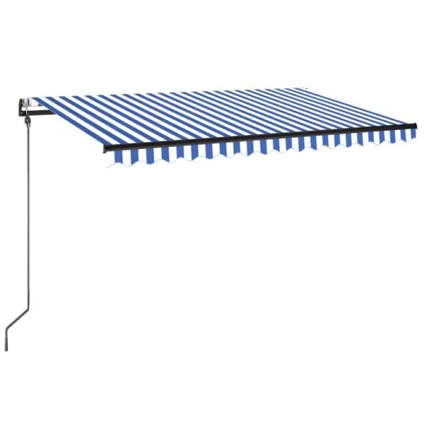 Automatische Markise mit LED & Windsensor 300x250 cm Blau Weiß