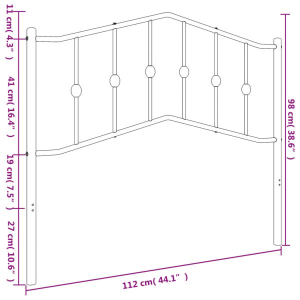 Ersatz-Kopfteil Metall Schwarz 107 cm