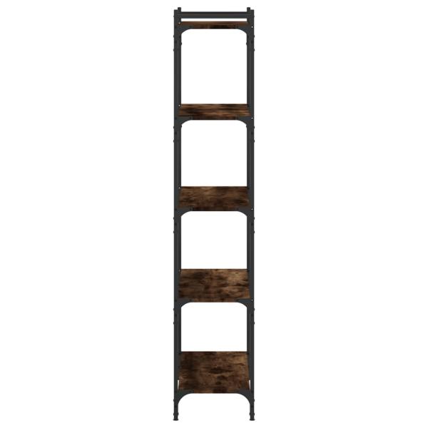 B?cherregal 5 B?den R?uchereiche 80x30x154 cm Holzwerkstoff