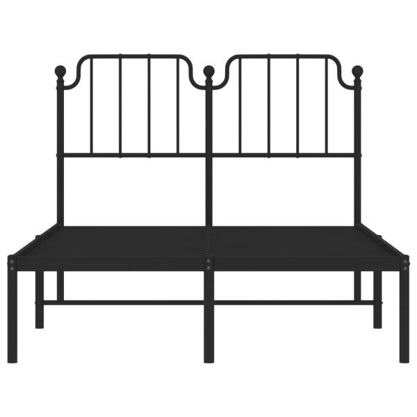 Bettgestell mit Kopfteil Metall Schwarz 120x190 cm