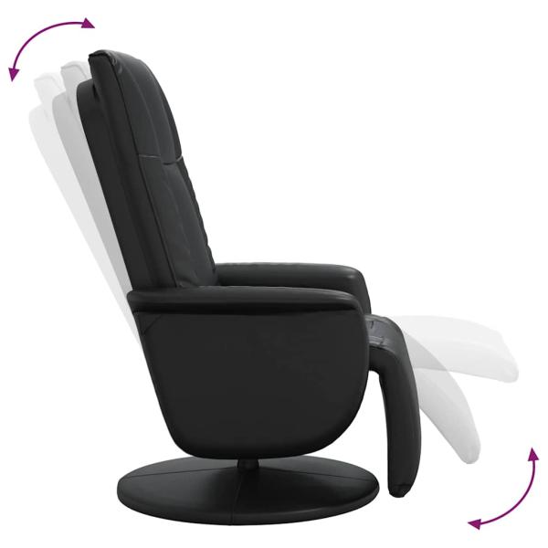 Relaxsessel mit Fu?teil Schwarz Kunstleder