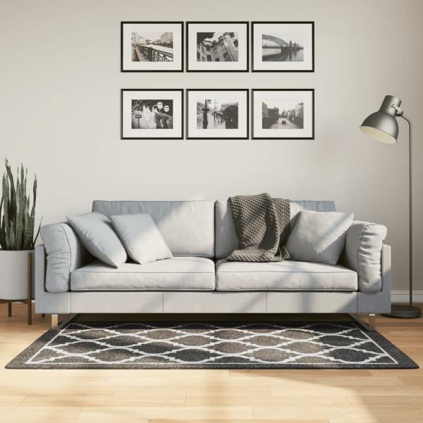 ARDEBO.de - Teppich Waschbar Schwarz und Weiß 80x150 cm