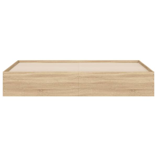 Bettgestell mit Schubladen Sonoma-Eiche 200x200cm Holzwerkstoff