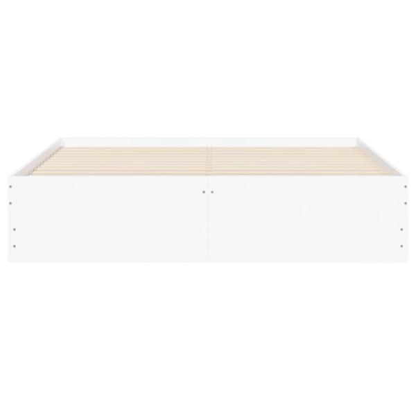 Bettgestell mit Schubladen Weiß 150x200 cm Holzwerkstoff